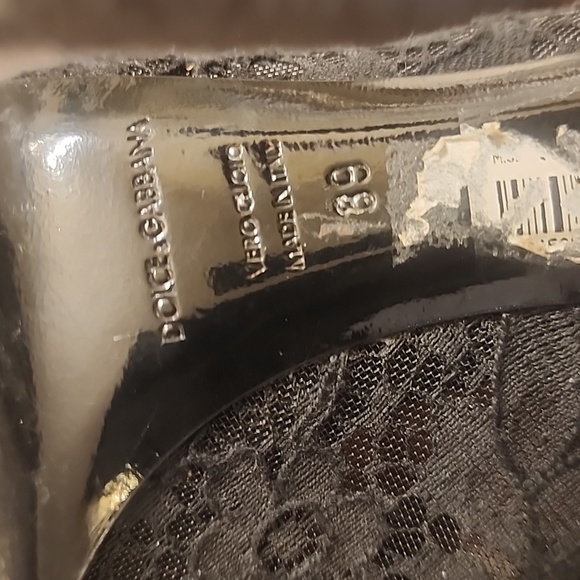 Dolce & Gabbana Black Lace w/bow heels size 39/9  Made in Italy - Picture 8 of 8